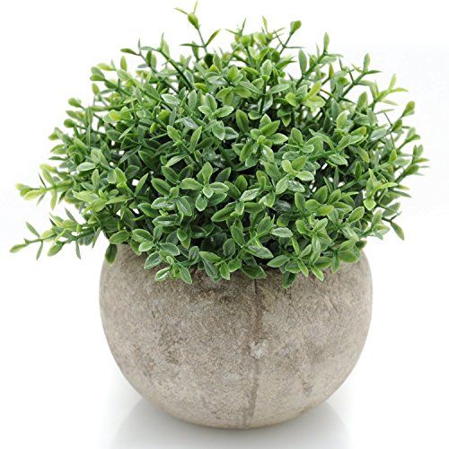 Velener Mini Plastic Artificial Plants Benn Grass in Pot for Home Decor (Green) | Amazon (US)