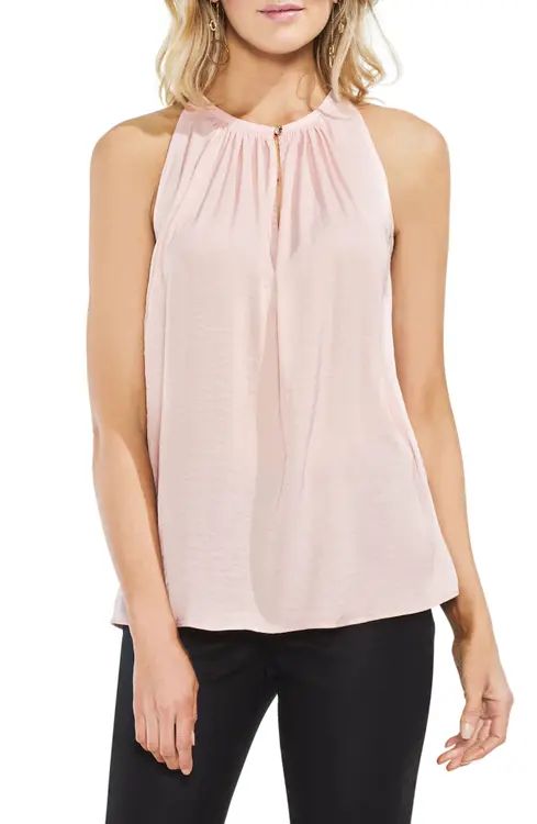 Vince Camuto Rumpled Satin Keyhole Top (Regular & Petite) | Nordstrom