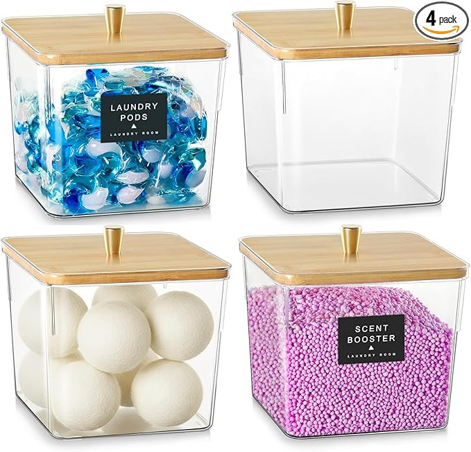 Laundry Storage Container for Detergent, Acrylic Laundry Detergent Jars with Scoop, Large Laundry... | Amazon (US)