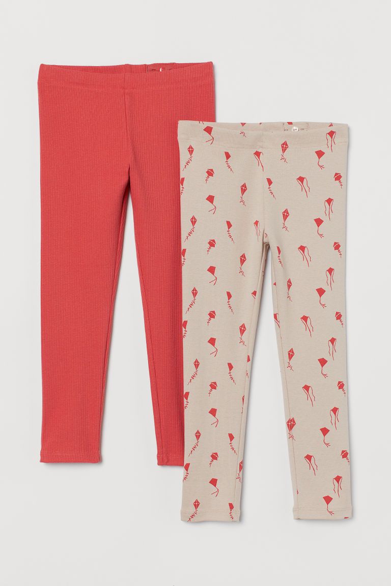 H & M - 2-pack Leggings - Beige | H&M (US + CA)