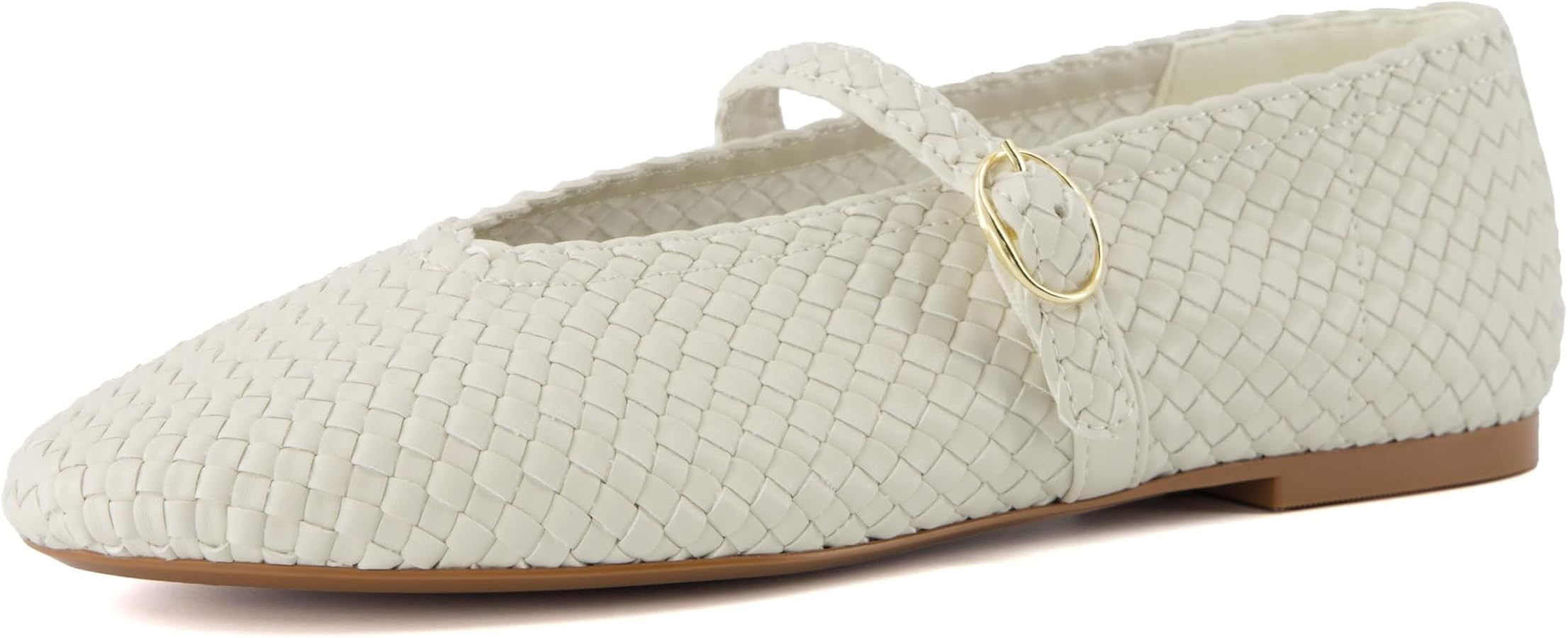 CUSHIONAIRE Bistro Mary Jane Flats for Women, Woven Ballet Flats Shoes with Strap and Memory Foam... | Amazon (US)