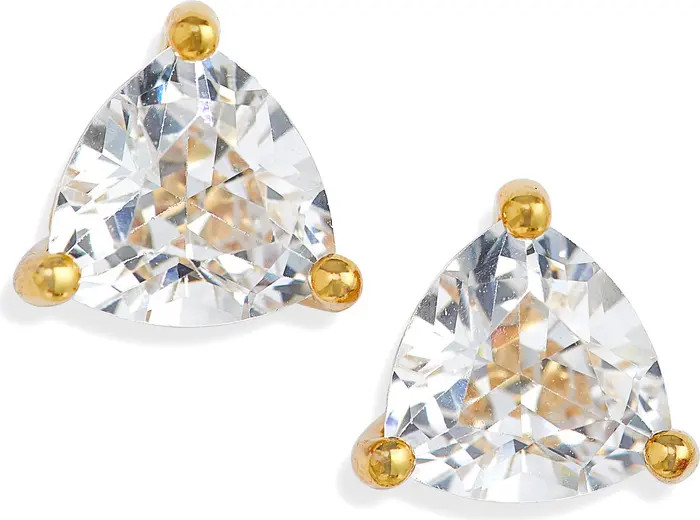 Nordstrom 2ct Trillion Sterling Silver Cubic Zirconia Stud Earrings | Nordstrom | Nordstrom