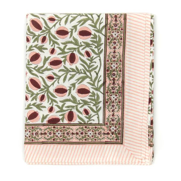 Pomegranate Block Print Tablecloth | The Avenue