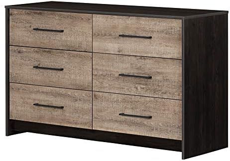 South Shore Londen 6-Drawer Double Dresser, Weathered Oak and Ebony | Amazon (US)