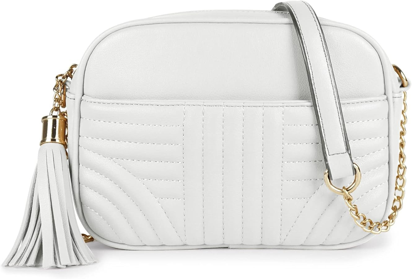 EVVE Quilted Crossbody Bags for Women - Stylish Camera Bag with Tassel - Lightweight Medium Size ... | Amazon (US)