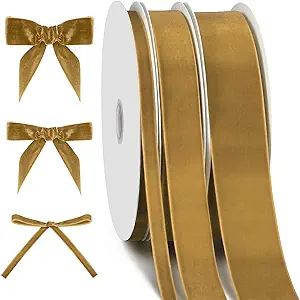 75 Yards/ 3 Rolls Vintage Velvet Ribbon Christmas Velvet Ribbons Velvet Ribbon Rolls for Christma... | Amazon (US)