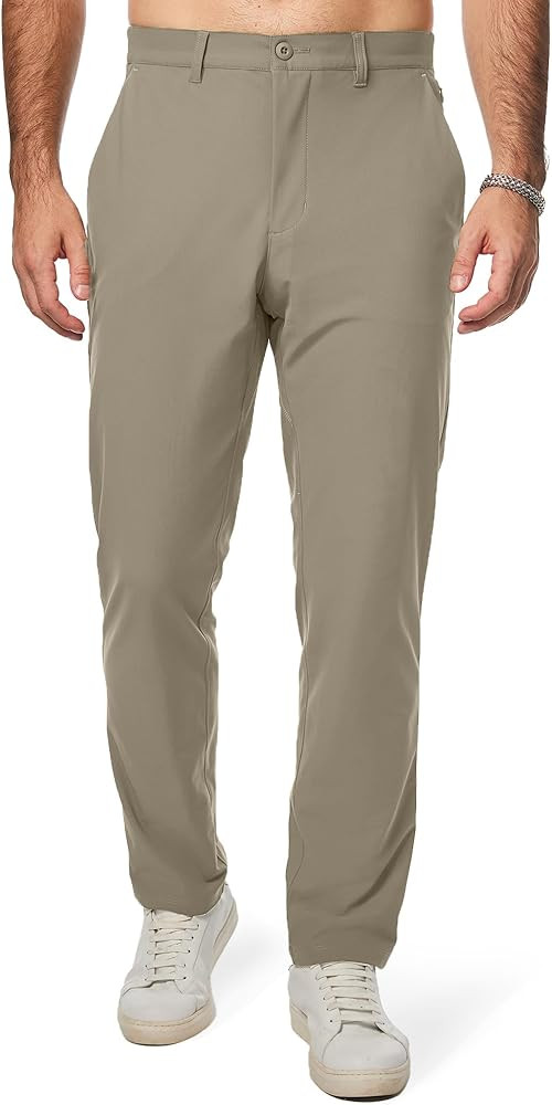 JMIERR Mens Chino Pants Casual Stretch Golf Pants Waist Tapered Trousers Lightweight Comfy Pants ... | Amazon (US)