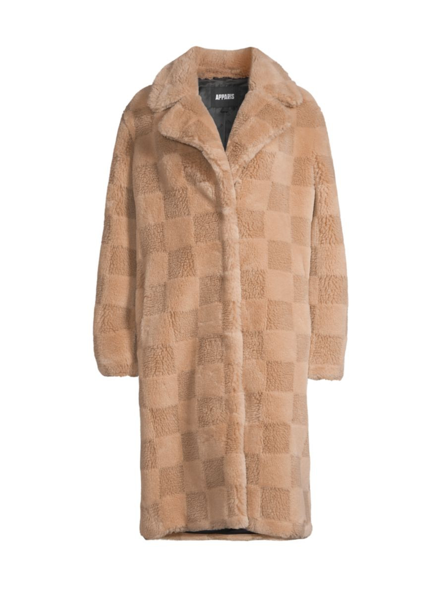 Tikka Checkerboard Faux Shearling Coat | Saks Fifth Avenue