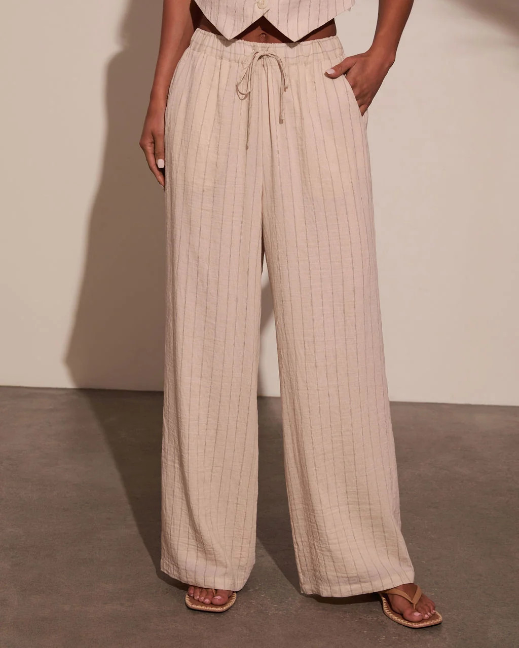 Hazel Pinstripe Wide Leg Pants | VICI