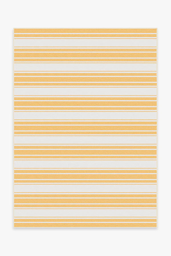 Marina Stripe Yellow Outdoor Rug | Ruggable