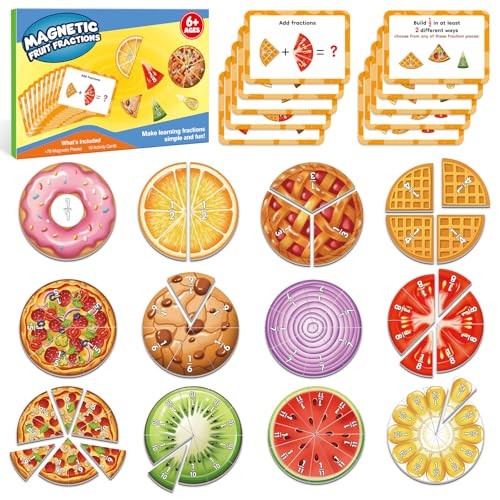 Aizweb Magnetic Fraction Tiles & Circles Set,Bars,Magnetic Fraction Educational Puzzle,Montessori Math Manipulatives,Fraction Learning Games for Elementary Classroom Homeschool Supplies | Amazon (US)