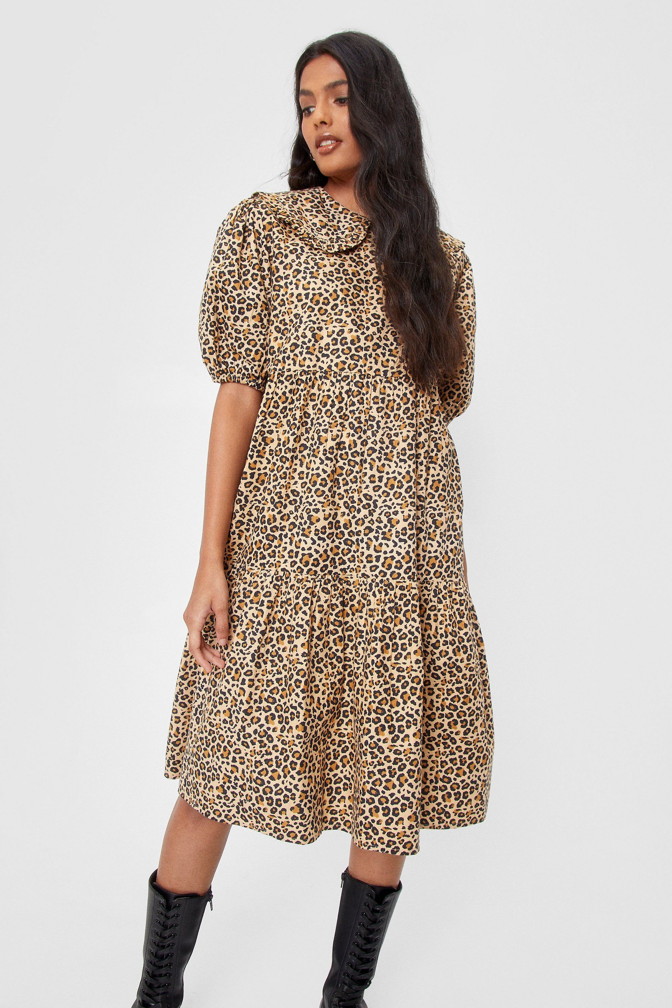 Collar Their Bluff Leopard Midi Dress | NastyGal (US & CA)