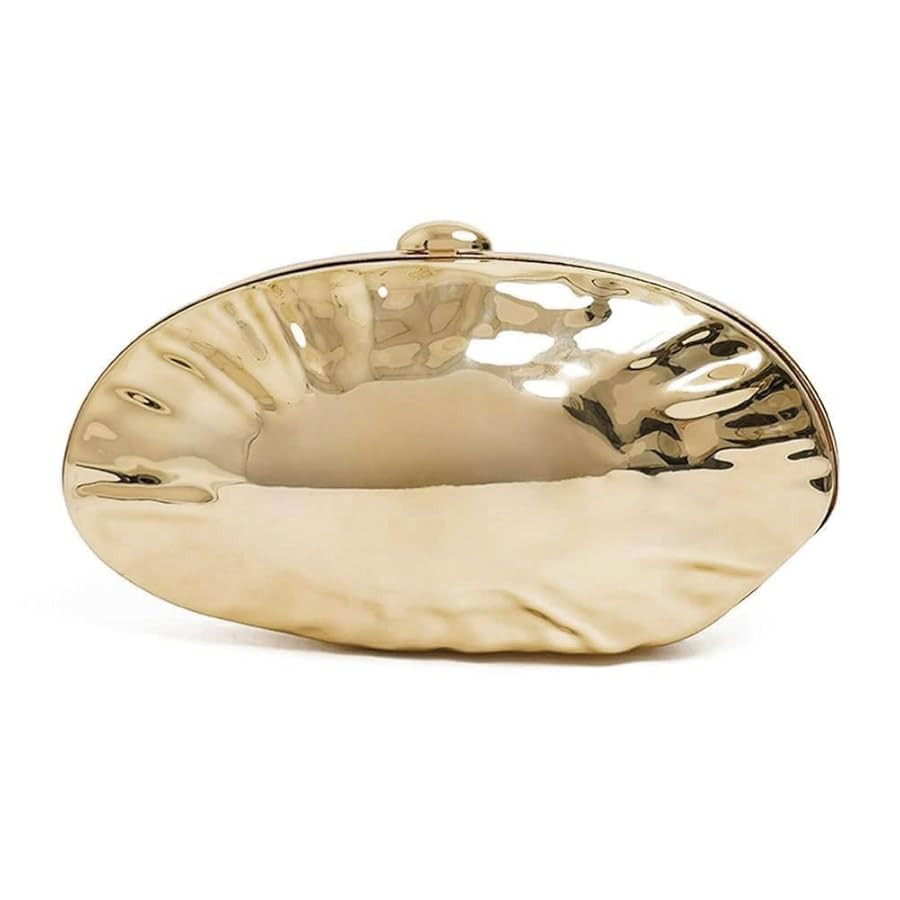 Acrylic Clutch Purse for Women Metallic Evening Bag Unique Shell Handbag for Wedding Party Prom | Amazon (US)