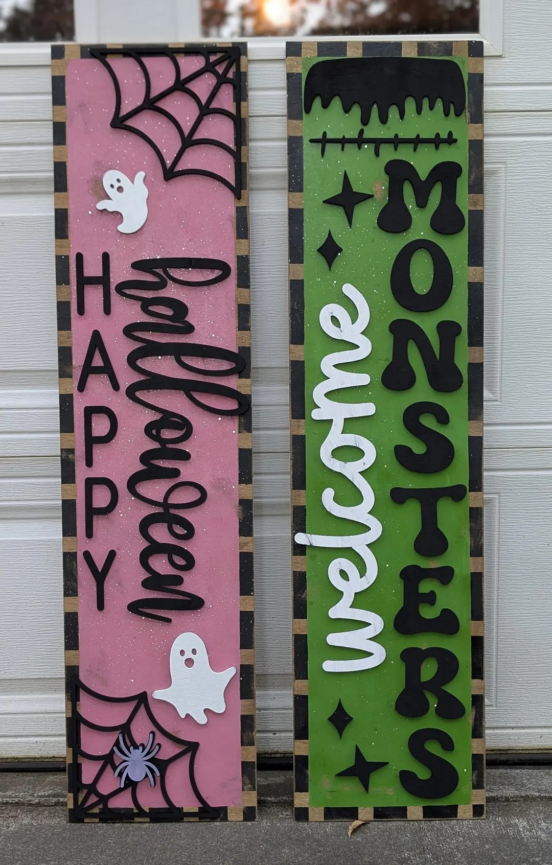 Halloween Porch Sign, Leaner, Monsters - Etsy | Etsy (US)