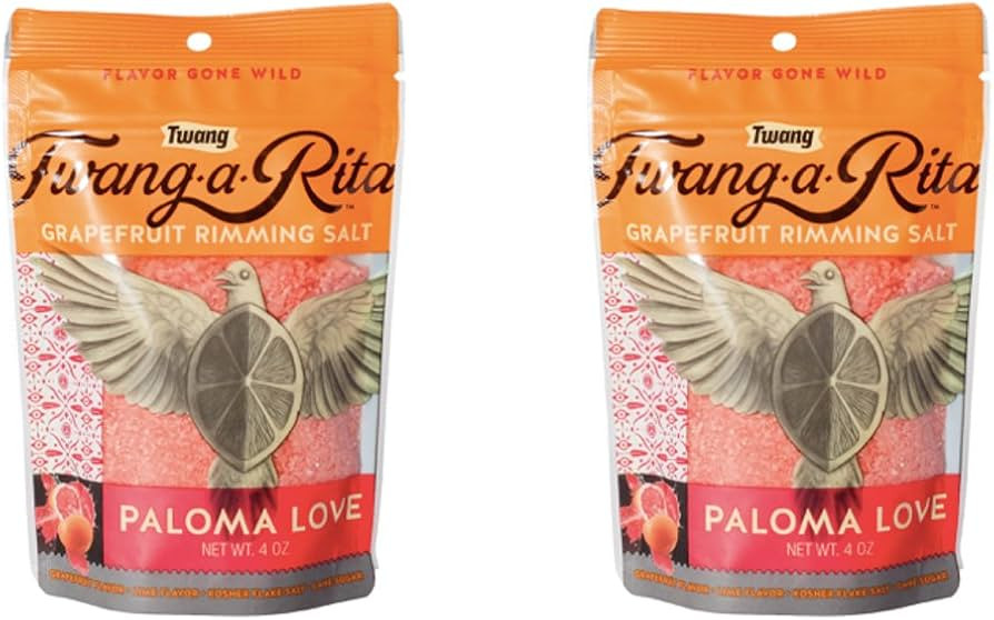 Twang-a-Rita Rimming Salt Varieties - 4 ounce pouch - (2 pack) (Paloma Love (Grapefruit)) | Amazon (US)