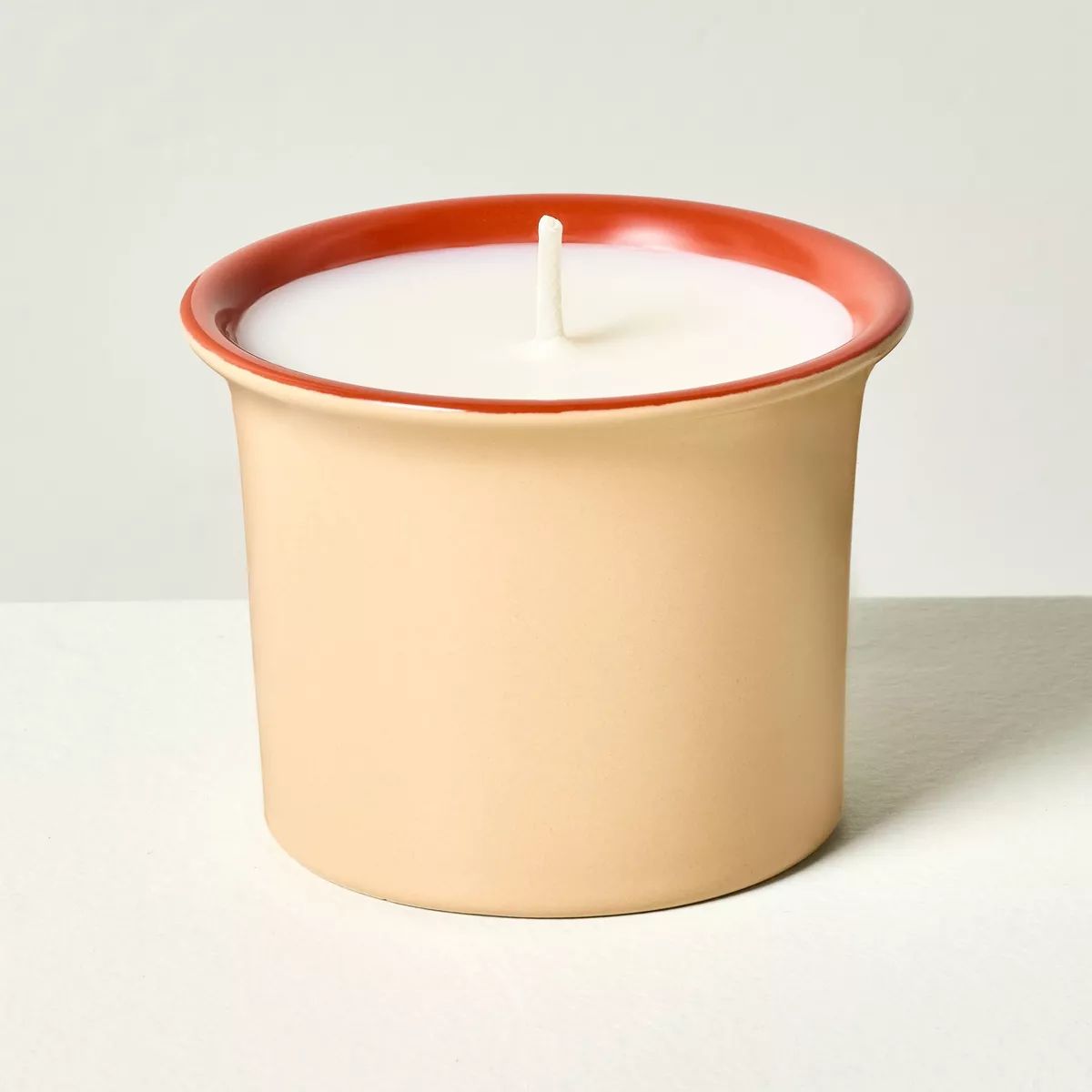 Two-Tone Ceramic Sunkissed Ginger Jar Candle 4.6oz Tan/Red - Hearth & Hand™ with Magnolia | Target