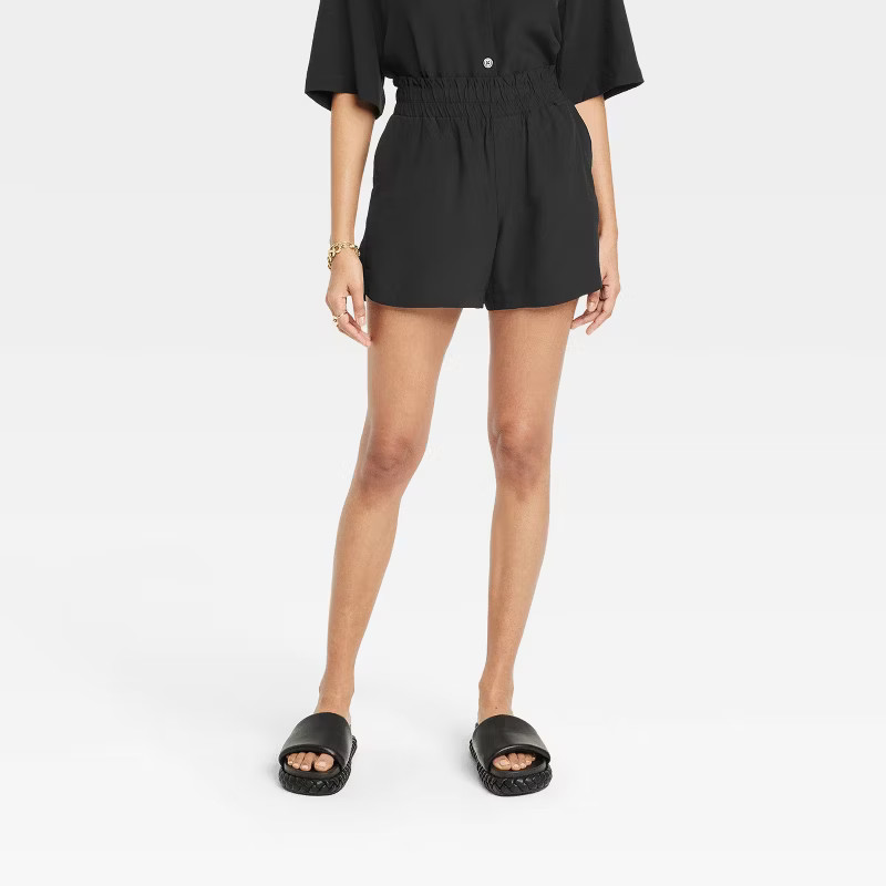 Women's High-Rise Pull-On Crepe Shorts - A New Day™ | Target