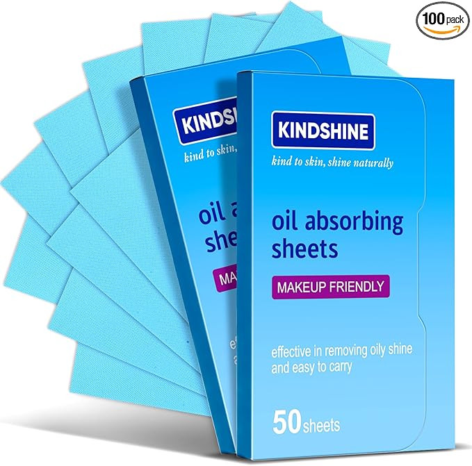 KINESHINE 100P High-Performance Oil Absorbing Sheets for Face - Makeup Friendly Blotting Papers f... | Amazon (US)