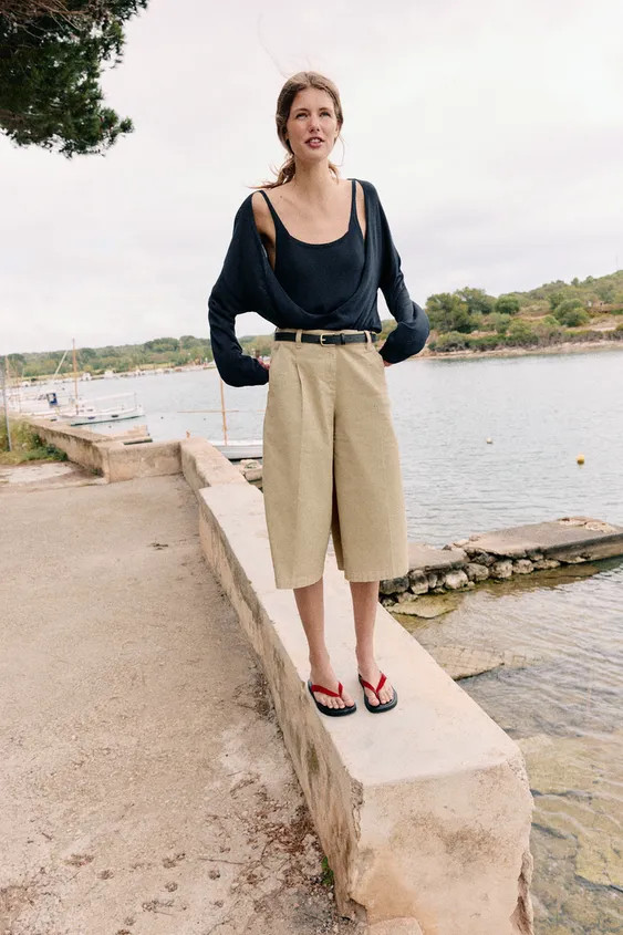 LONG BERMUDA SHORTS WITH BELT | Zara UK