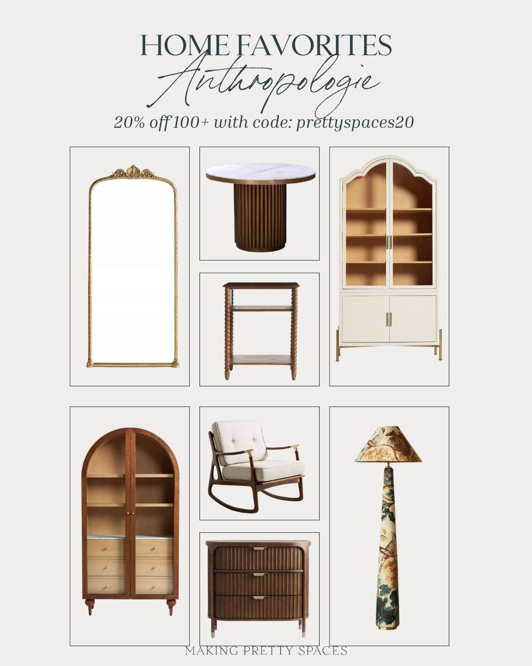 Shop these Anthropologie home finds and save 20% off $100+ with code PRETTYSPACES20
Anthropologie home, gleaming primrose mirror, fluted table, rocking chair, lamp, nightstand, furniture, sale 

 #LTKHome #LTKSaleAlert #LTKStyleTip