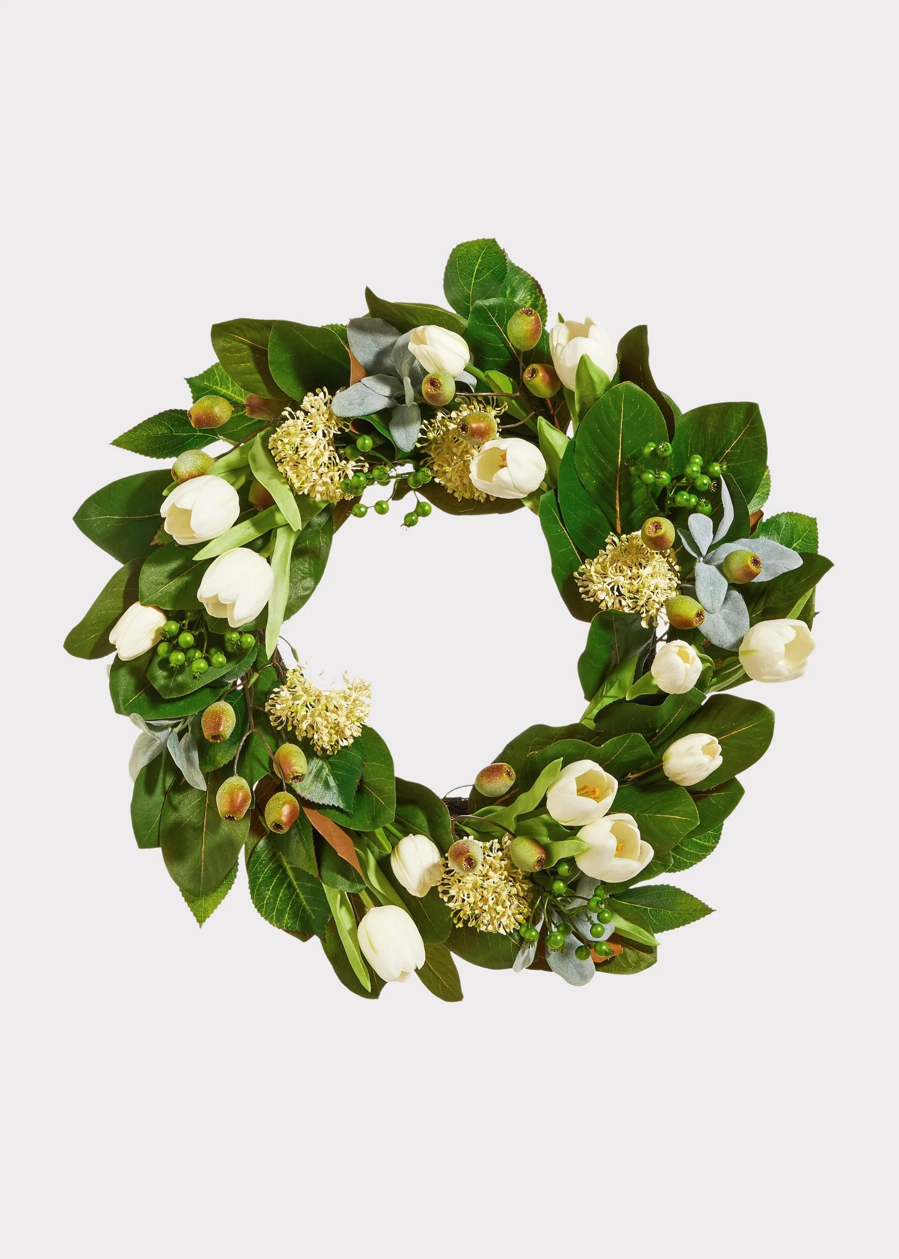 Cream Tulip Flower Wreath | Lifelike Fake Spring Wreaths | Afloral | Afloral