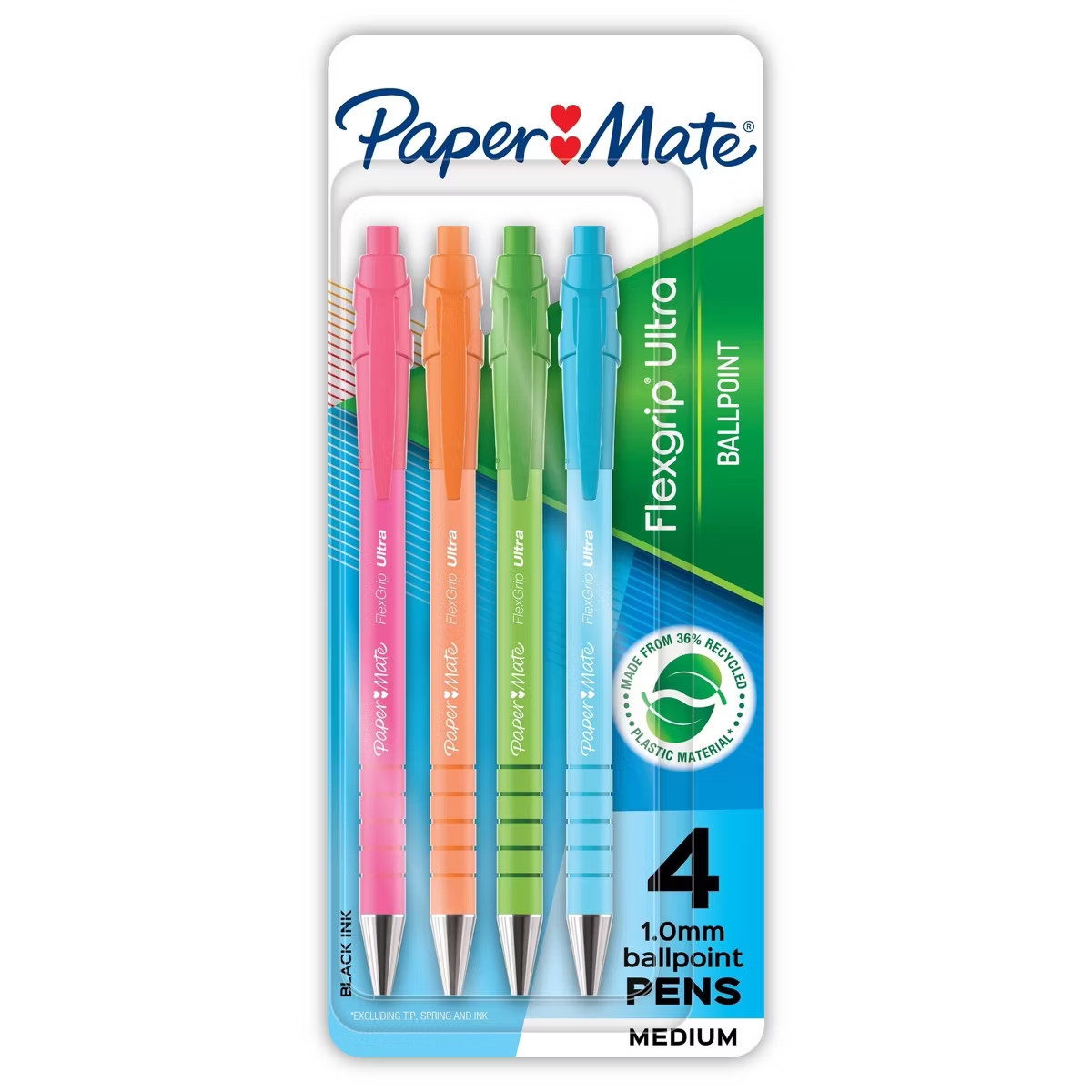 Paper Mate 4pk Ballpoint Pens Black Ink Flexgrip Ultra | Target