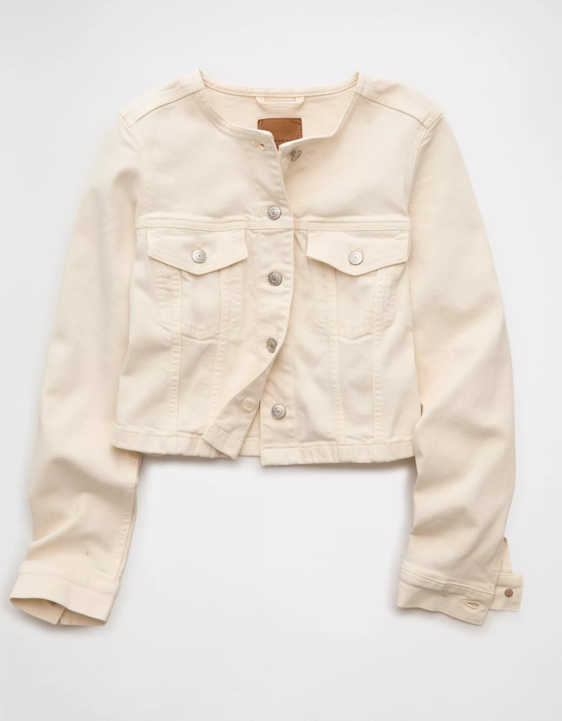 AE Collarless Denim Jacket | American Eagle Outfitters (US & CA)