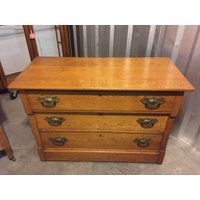 Antique Solid Oak Dresser Chest 3 Drawer Dovetails 20D43W30H Shipping Is Not Free | Etsy (US)