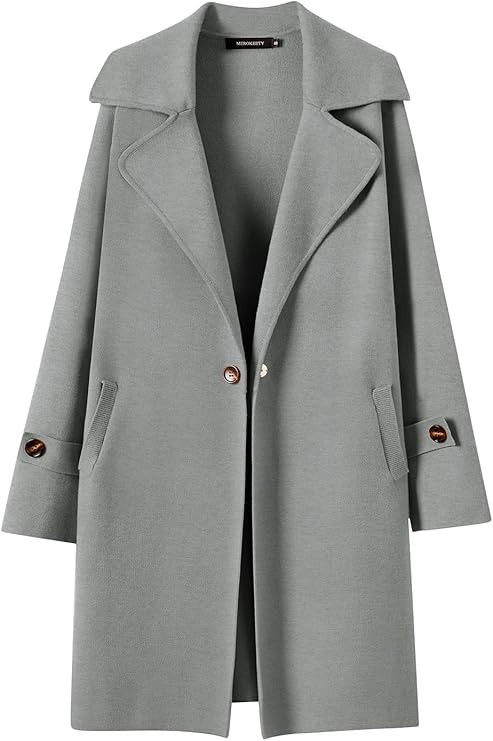 MEROKEETY Women's Long Sleeve Lapel Blazer Coatigan Winter Knit Classy Sweater Jacket Coats | Amazon (US)