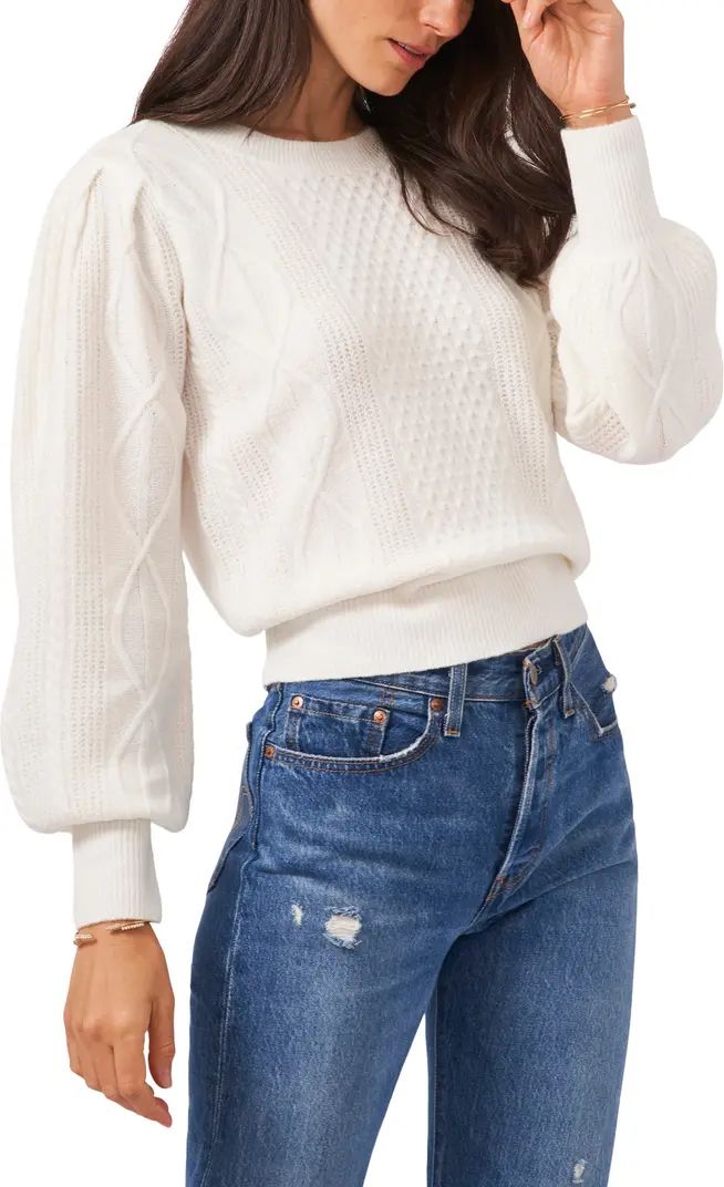 1.STATE Variegated Cables Crew Sweater | Nordstrom | Nordstrom