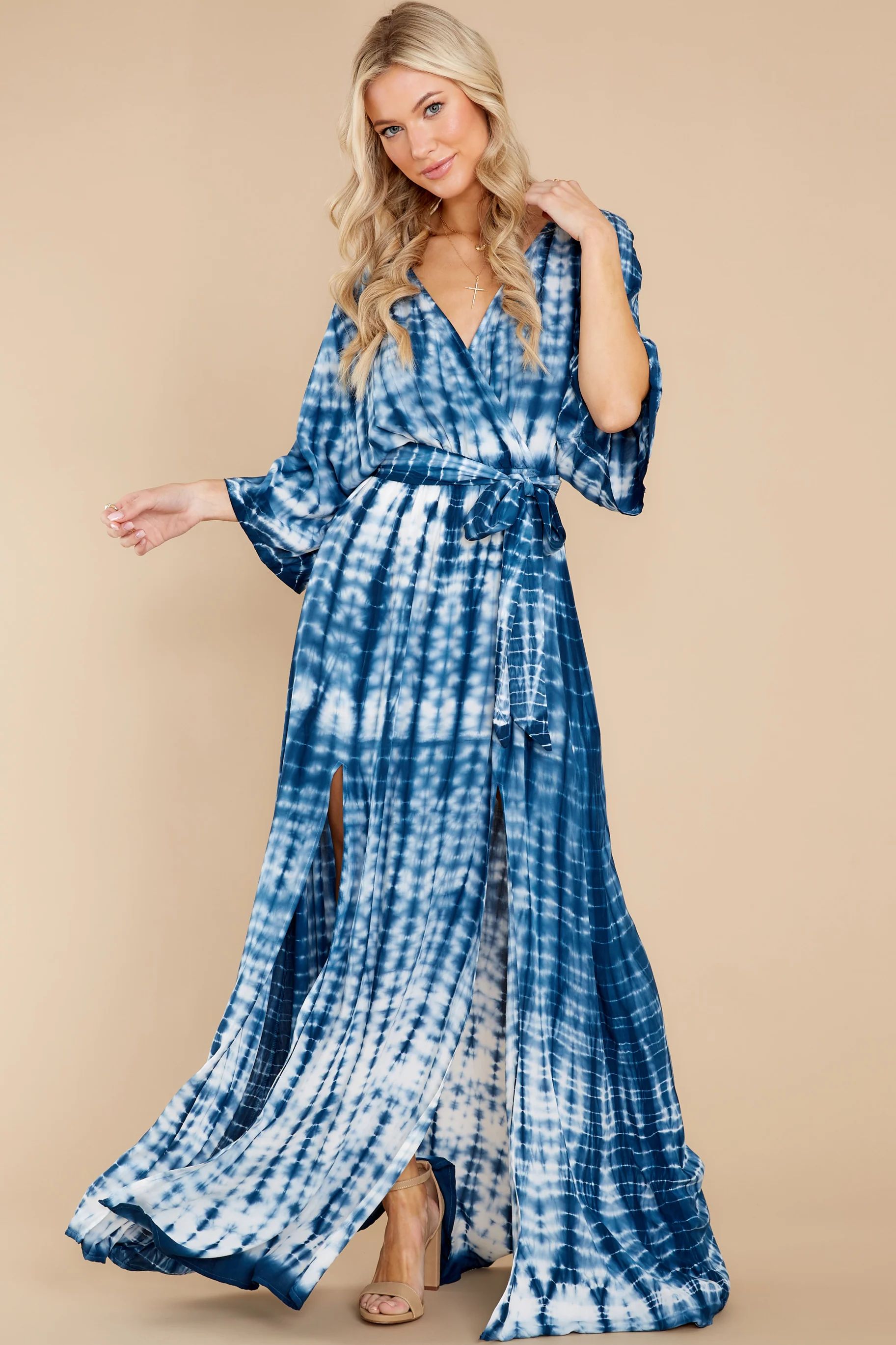 By Design Blue Tie Dye Maxi Dress | Red Dress 