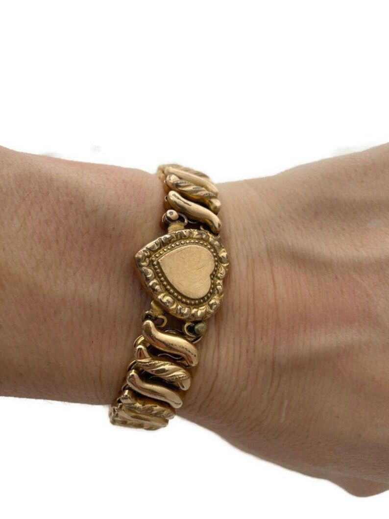 Sweetheart Bracelet Carmen Expandable Gold Bracelet 14K Rolled Gold, WWII Sweetheart Jewelry Vint... | Etsy (US)