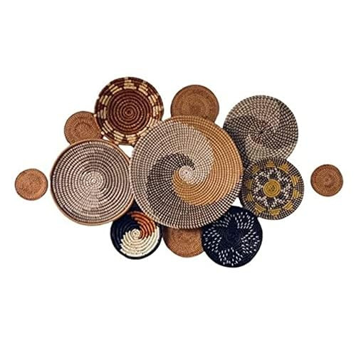 12 Baskets For Wall Decor, Boho Wall Baskets Decor Set, Seagrass Wall Decor, Wall Hanging Decor, ... | Amazon (US)