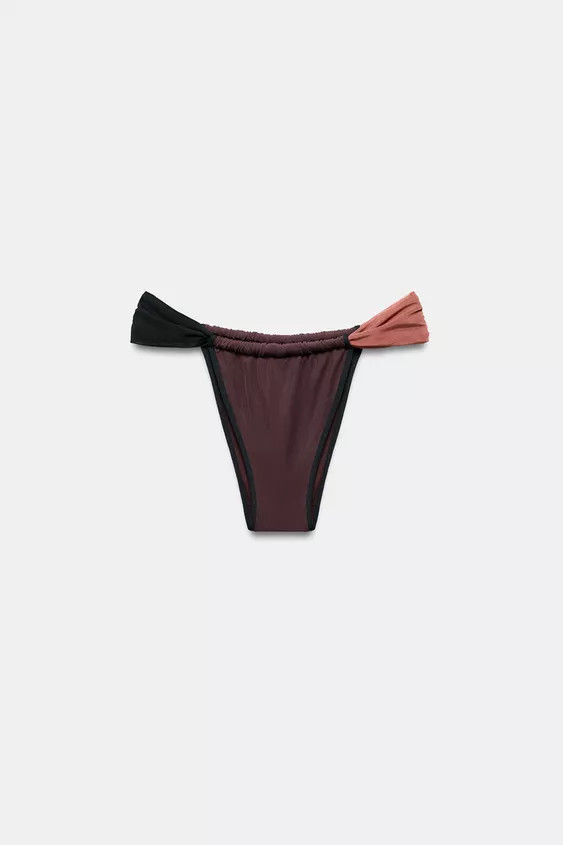 COMBINED TULLE BANDEAU BIKINI BOTTOM | Zara US