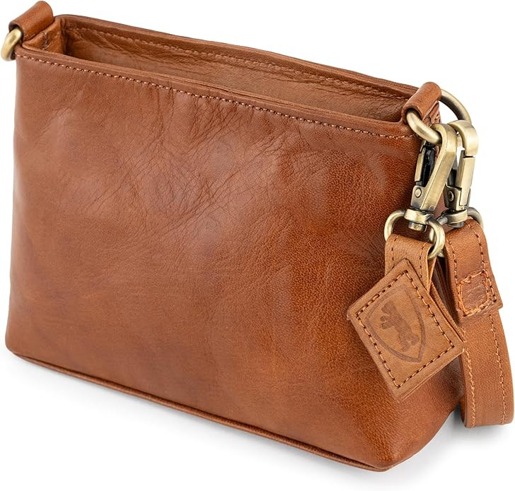 BERLINER BAGS Vintage Leather Shoulder Bag Marbella Crossbody Handbag for Women - Brown | Amazon (US)