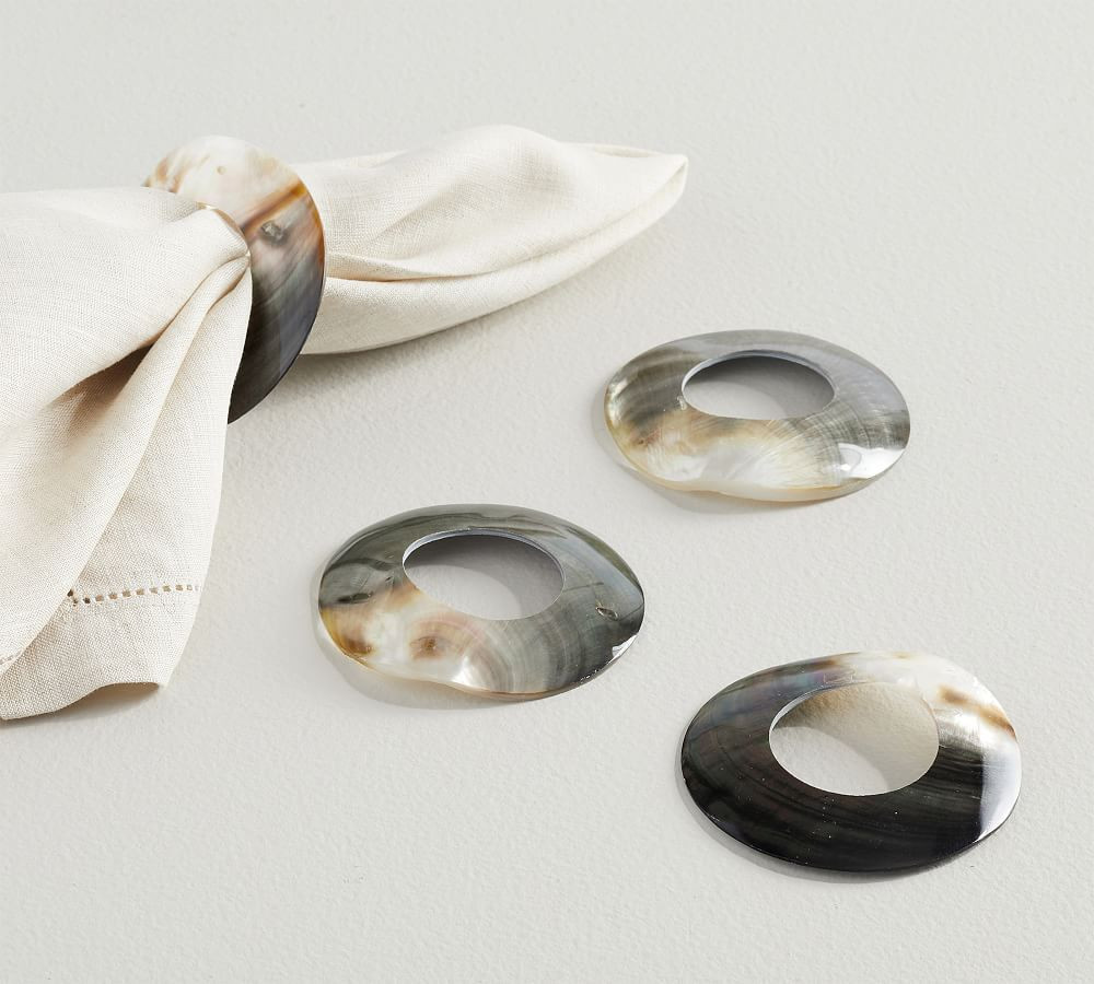 Mother of Pearl Napkin Rings - Set of 4 | Pottery Barn (US)