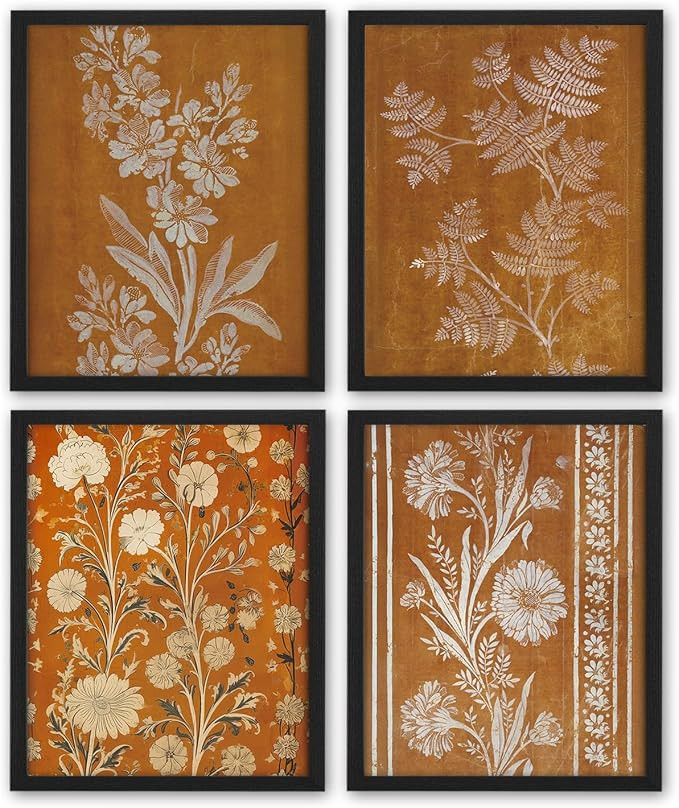 NaZaUK Vintage Fall Wall Decor, Retro Botanical Wall Art for Living Room, Floral Fall Decorations... | Amazon (US)