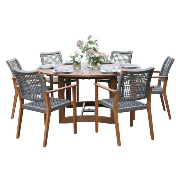 Fleur 63'' Round 6 - Person Outdoor Dining Set | Wayfair North America