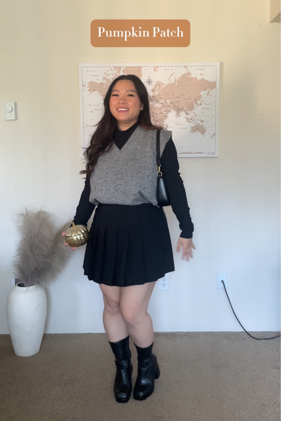 •Sweater Vest from PinkBlush in size S/M (code: ALICIAMMOUA25)
•Long Sleeve from H&M
•Pleated Skirt from Amazon (size XL)
•Boots from Dane Fashion

#LTKSeasonal #LTKMidsize #LTKStyleTip
