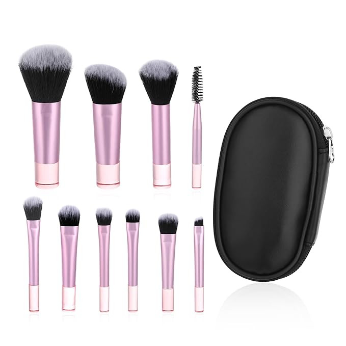 10PCS Travel Makeup Brush Set Portable Makeup Brushes with Pack Small Eyeshadow Brush Contour Bru... | Amazon (US)