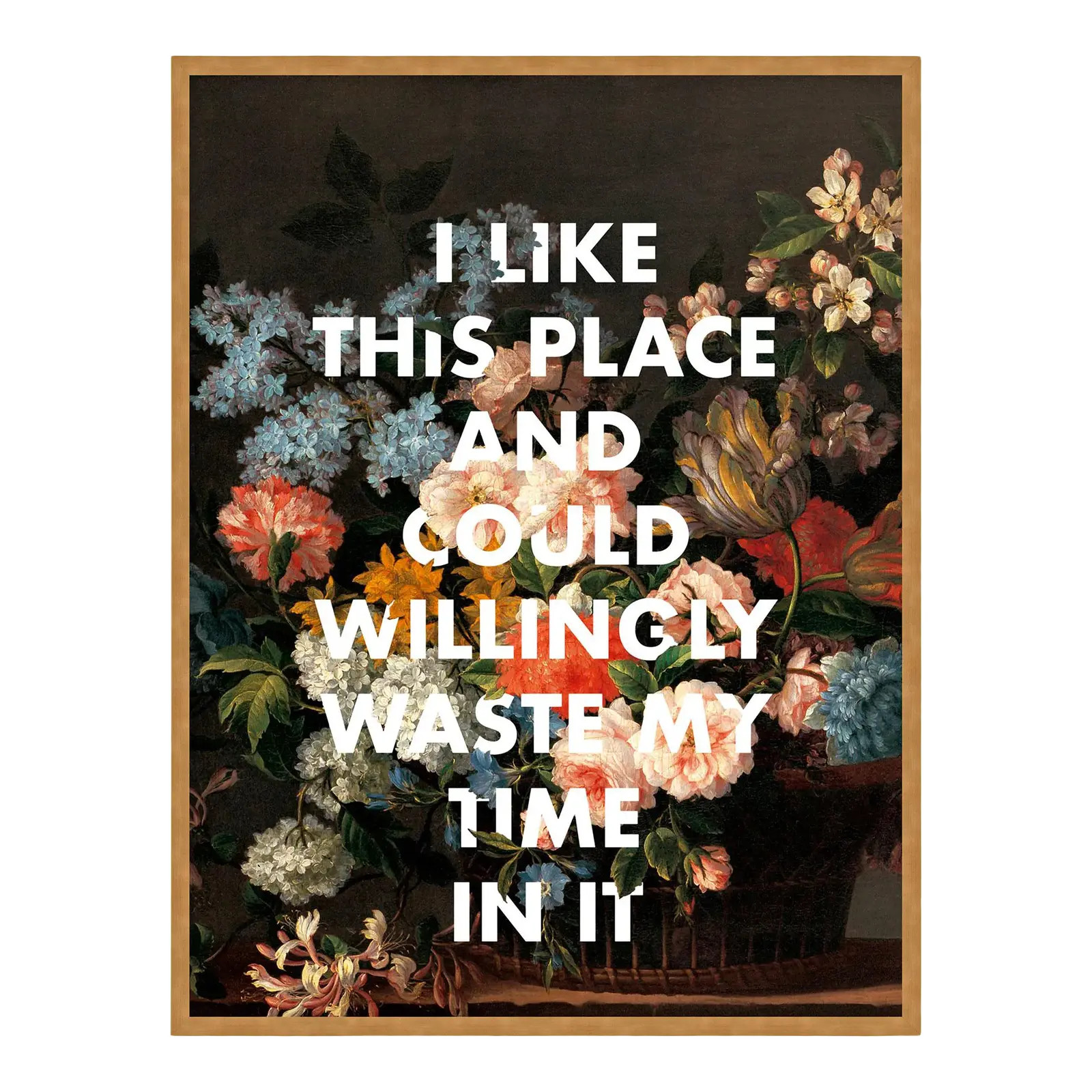 I Like This Place by Lara Fowler in Gold Framed Paper, Small Art Print | Chairish