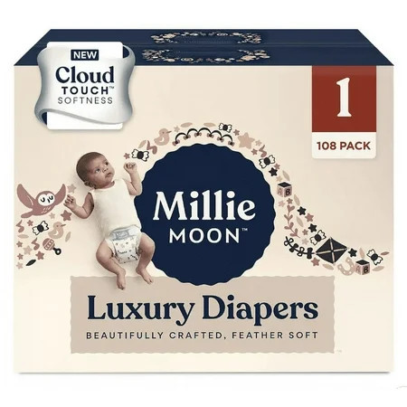 Millie Moon Luxury Diaper Size 1 (108 Count) | Walmart (US)
