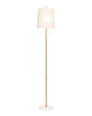 62in Metal Floor Lamp With Scalloped Shade | Furniture & Lighting | Marshalls | Marshalls