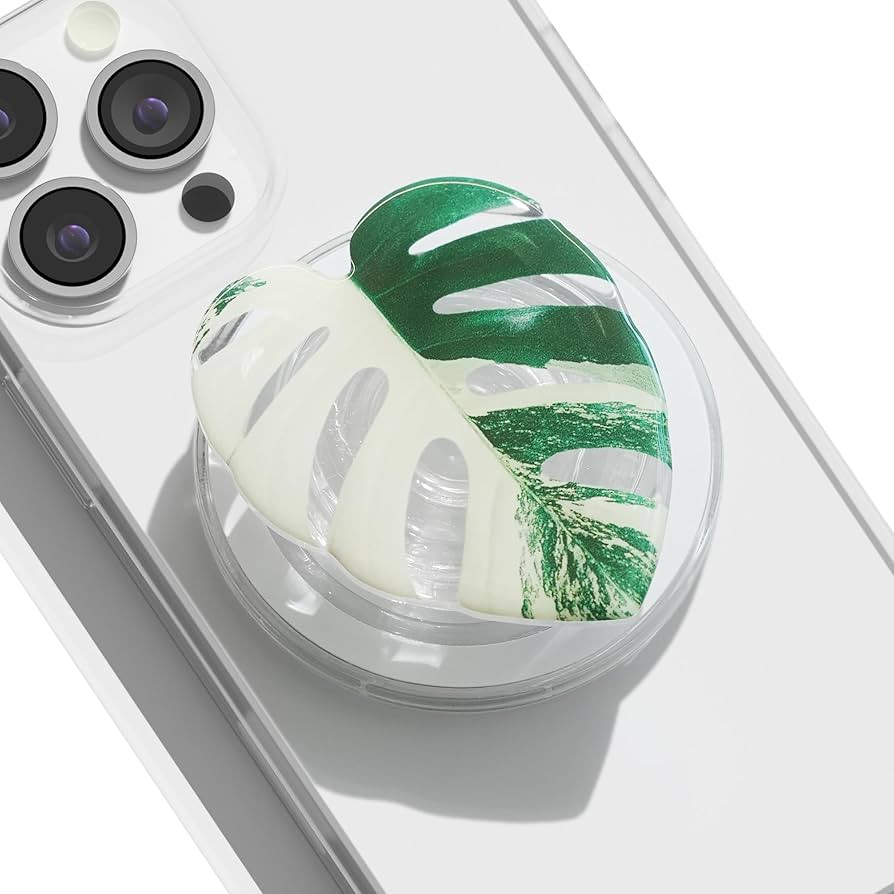 OnTheGrip Compatible with Magsafe Magnetic Cute Acrylic Tropical Leaf Design Collapsible Mobile P... | Amazon (US)