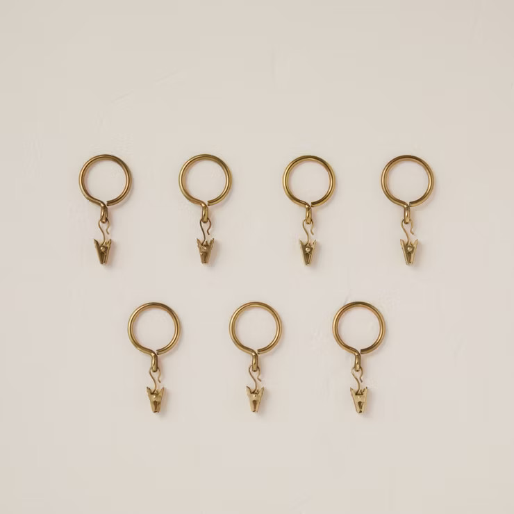 7ct Antiqued Finish Curtain Ring Set Brass - Hearth & Hand™ with Magnolia | Target