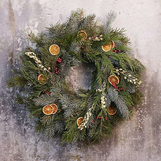Fresh Noble Fir, Cedar + Orange Wreath | Terrain