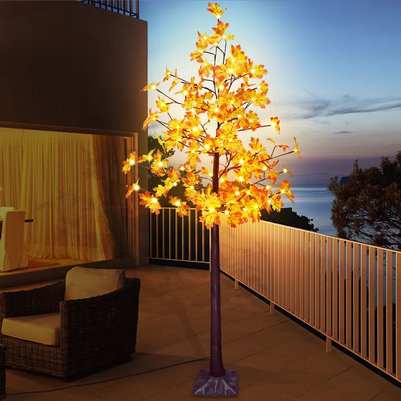 The Holiday Aisle® Maple Tree Led Lights Decorations 6 ft. with Leaves 8 Mode Adapter & Reviews ... | Wayfair North America