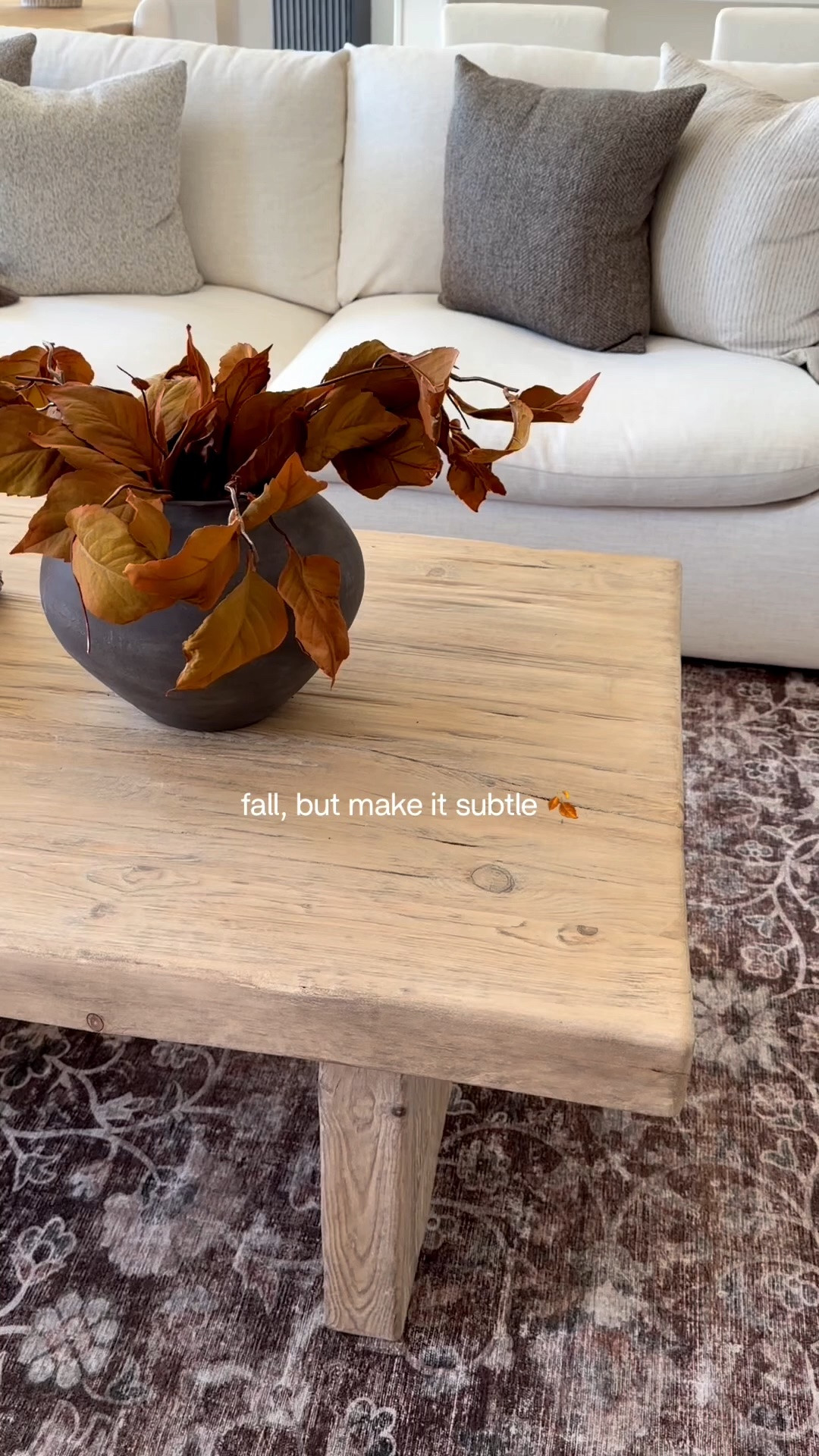 Fall, magnolia, stems, brown floral rug, lolOI rug, cream sofa, CASTLERY sofa, pillow covers, pumpkin, tea, lights, wood, coffee table, rectangular, wood, coffee table, coffee, table, books, coffee, table styling, fall, autumn

#LTKSeasonal #LTKSaleAlert #LTKHome