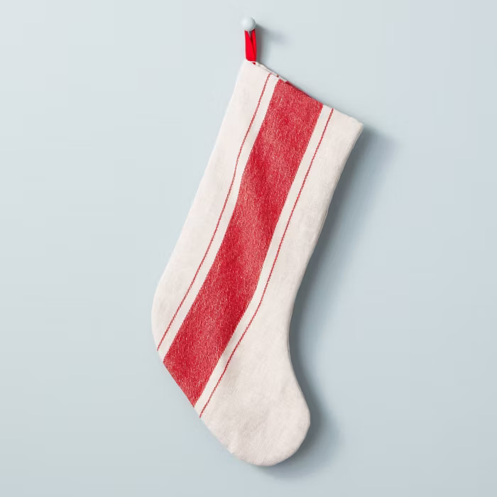 Bold Center Stripe Stocking Red/Cream - Hearth & Hand™ with Magnolia | Target