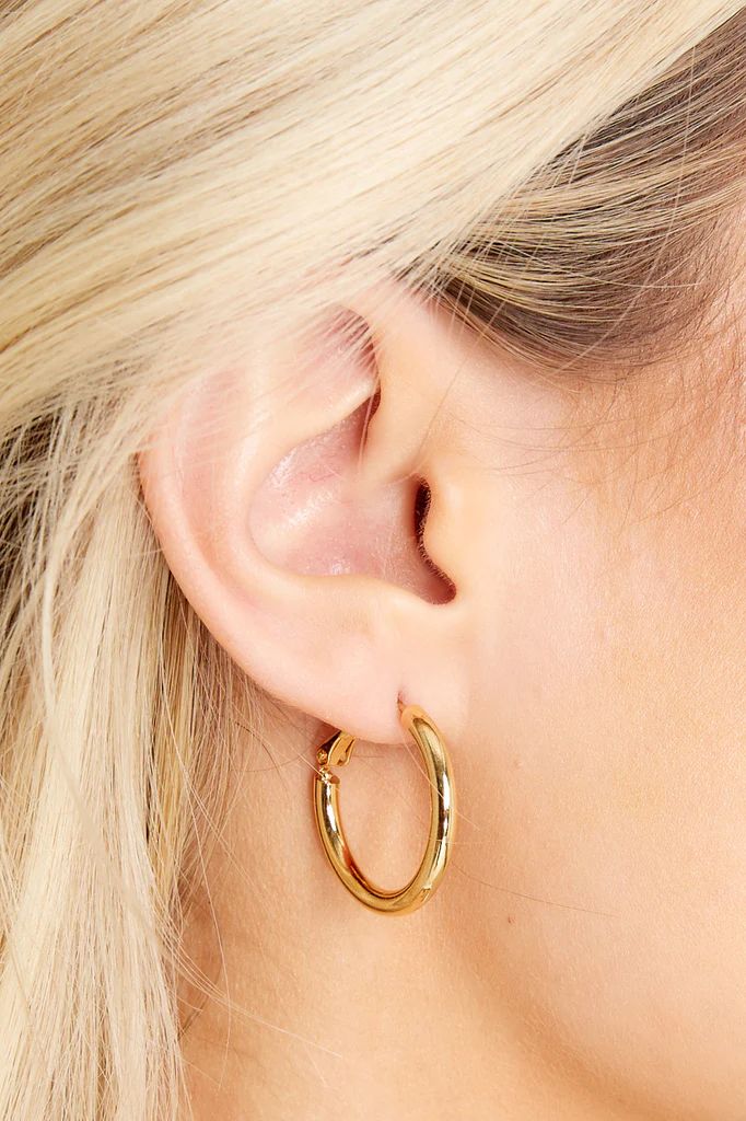 Everyday Promise Gold Hoop Earrings | Red Dress 